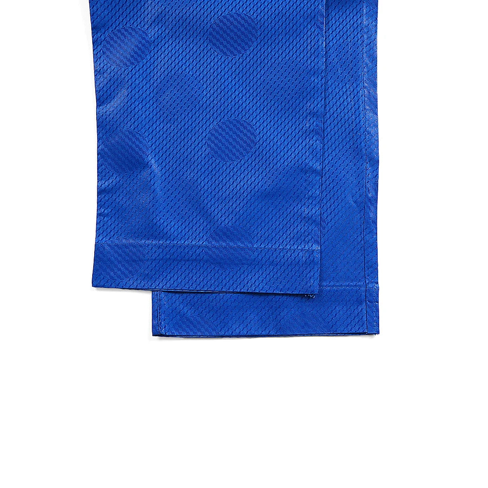 Men's African Agbada 3-Piece Set | Blue Bazin Riche Embroidery Shirt & Trousers | Wedding & Party