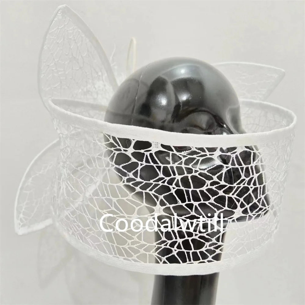 Veil White Wedding Fascinator Hat For Bride Women Mariage Headpiece Hair Clip Ladies Derby Party Tea Millinery Cap Femme Chapeau
