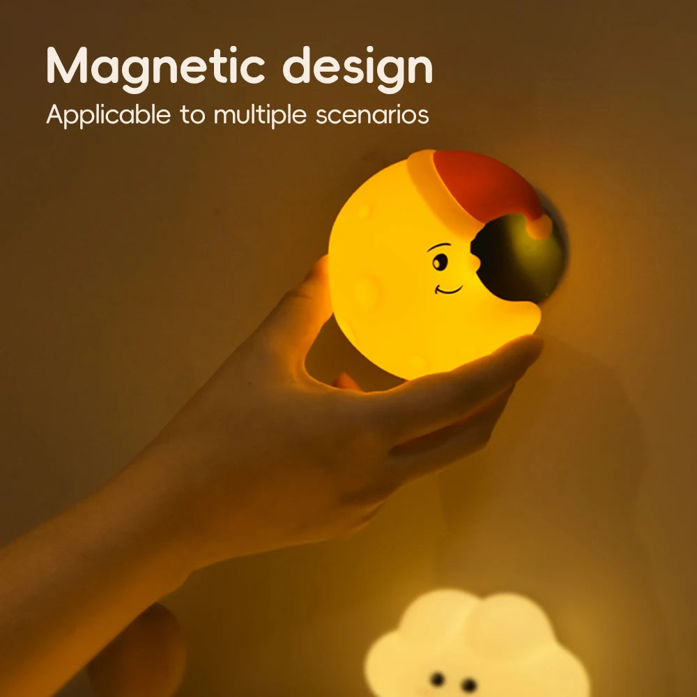 Novelty LED Star Cloud Silicone Night Light Nursery Sleeping Wall Lamp Rechargable Beside Lamp For Baby Bedroom Decor