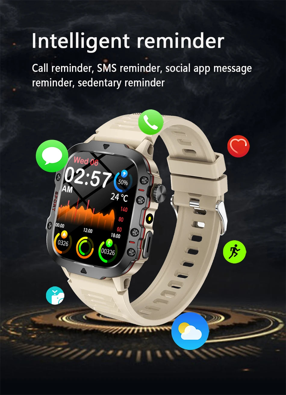 Bluetooth Smartwatch | Heart Rate Sleep Tracker | Gift for Men & Women