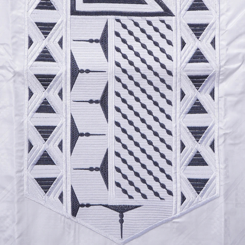 African Clothes for Men Traditional Rich Bazin Original Embroidery White Clothing Men 3 PCS Set Wedding Party Occasion 2024