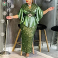 African Party Dresses For Women Sequin Wedding Evening Gown Plus Size Elegant Maxi Dress