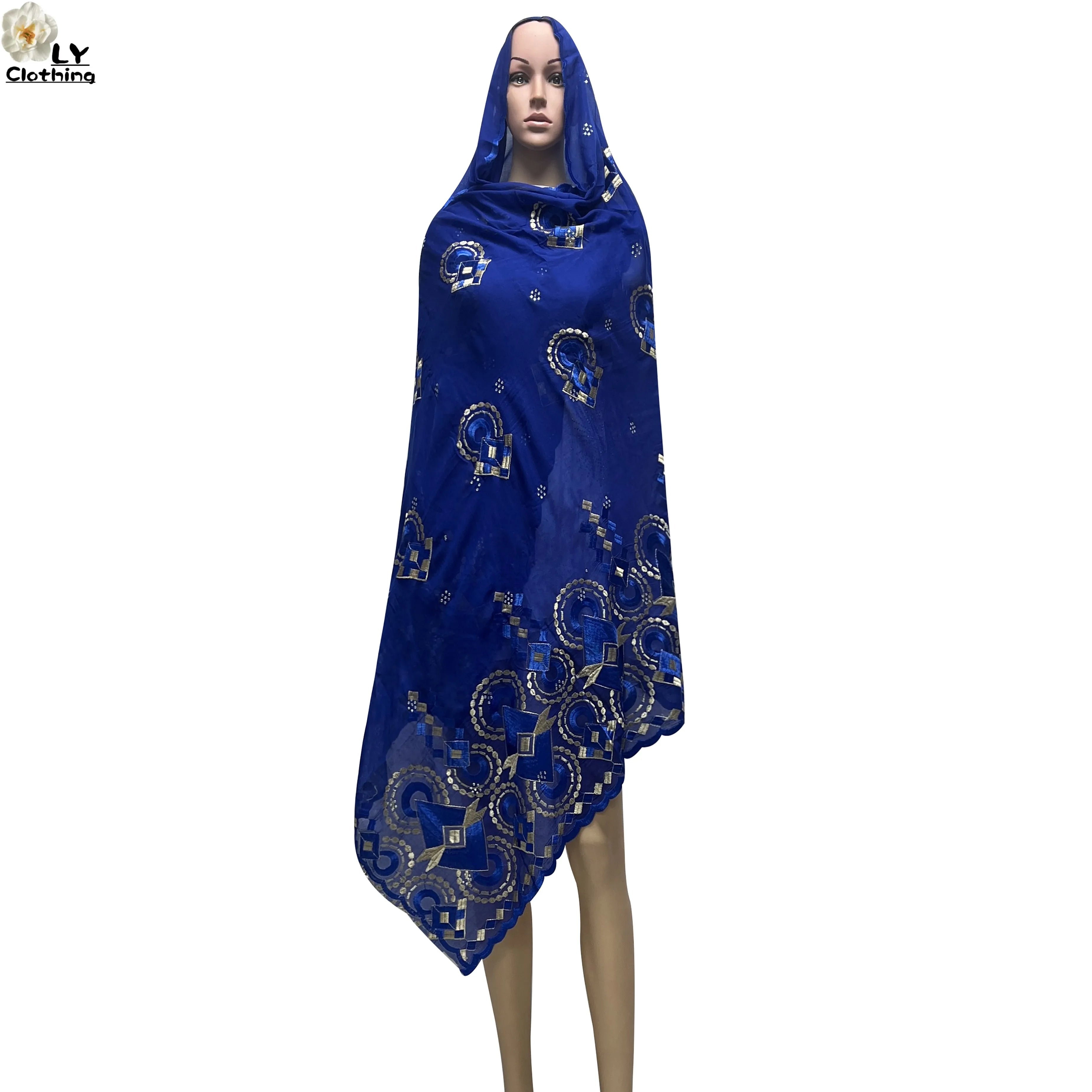 Embroidered Sequin Hijab Shawl - Premium Cotton Pashmina