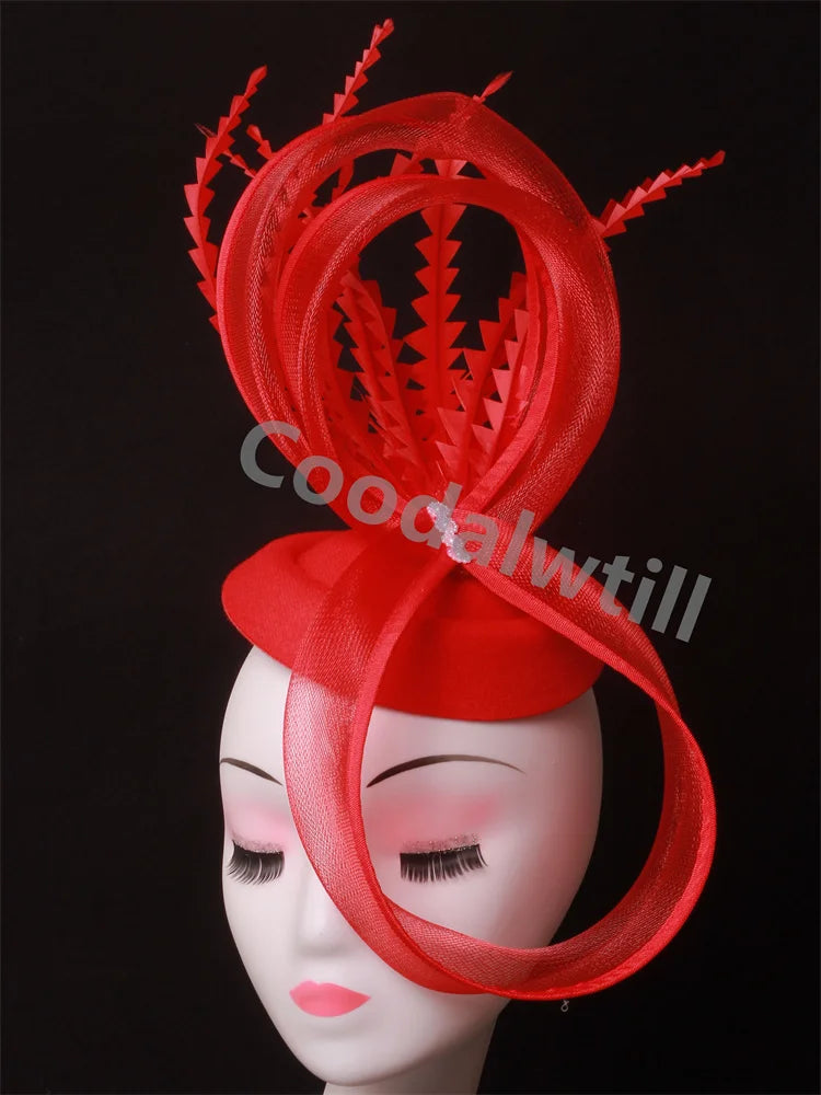Charming Mesh Fascinator Ladies Elegant Derby Feather Hair Accessories For Women
