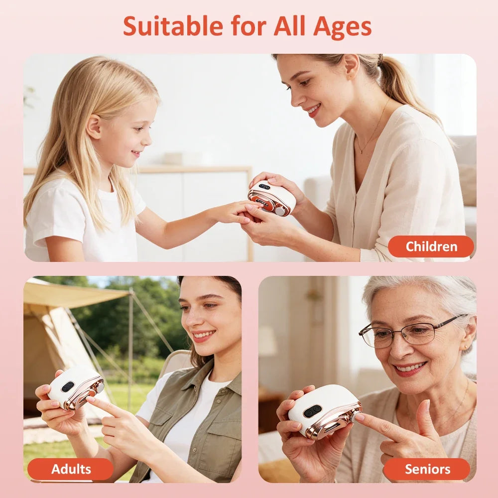 Automatic Electric Nail Clipper, 2 in 1 Auto Fingernail Cutter & Polishing Grinder for Baby Senior Adults, 2-Speed Nail Trimmer