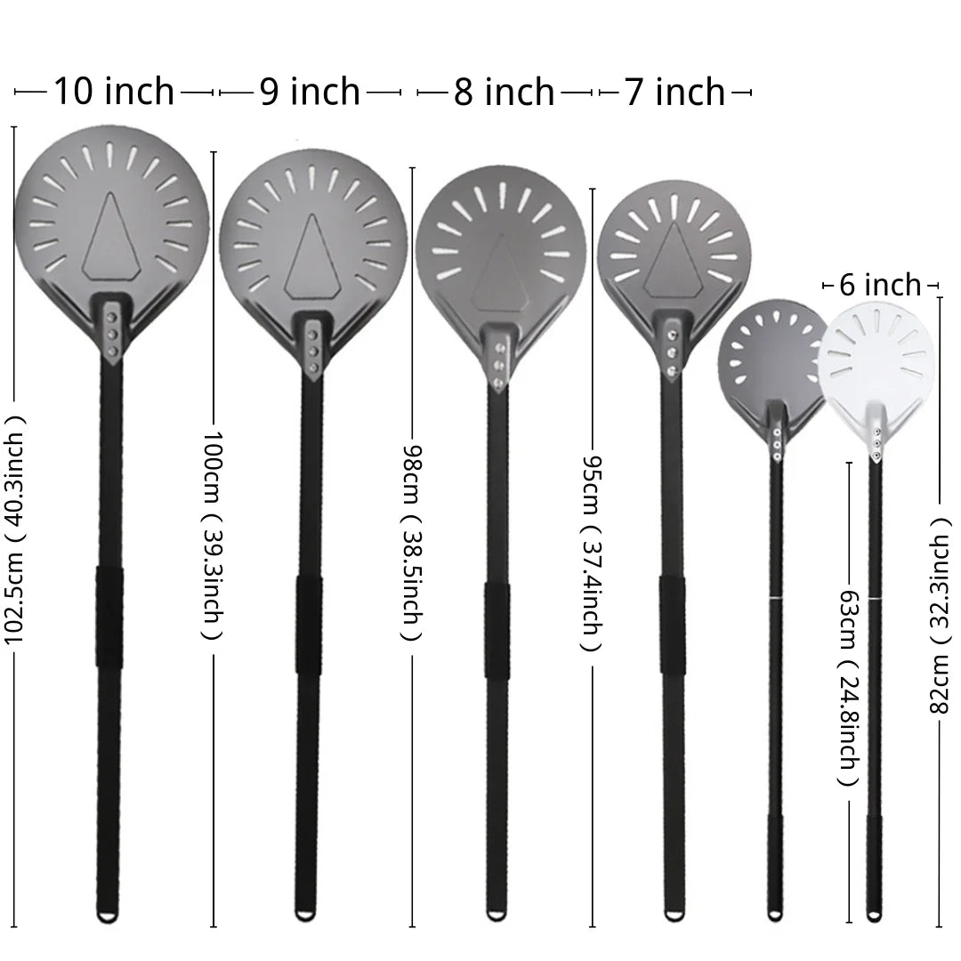 7 8 9 10 Inch Long Pizza Peel AdjustableTurning Shovel Spatula Baking Tool  Kitchen Utensils Nonstick Big Pizza Turner for Oven