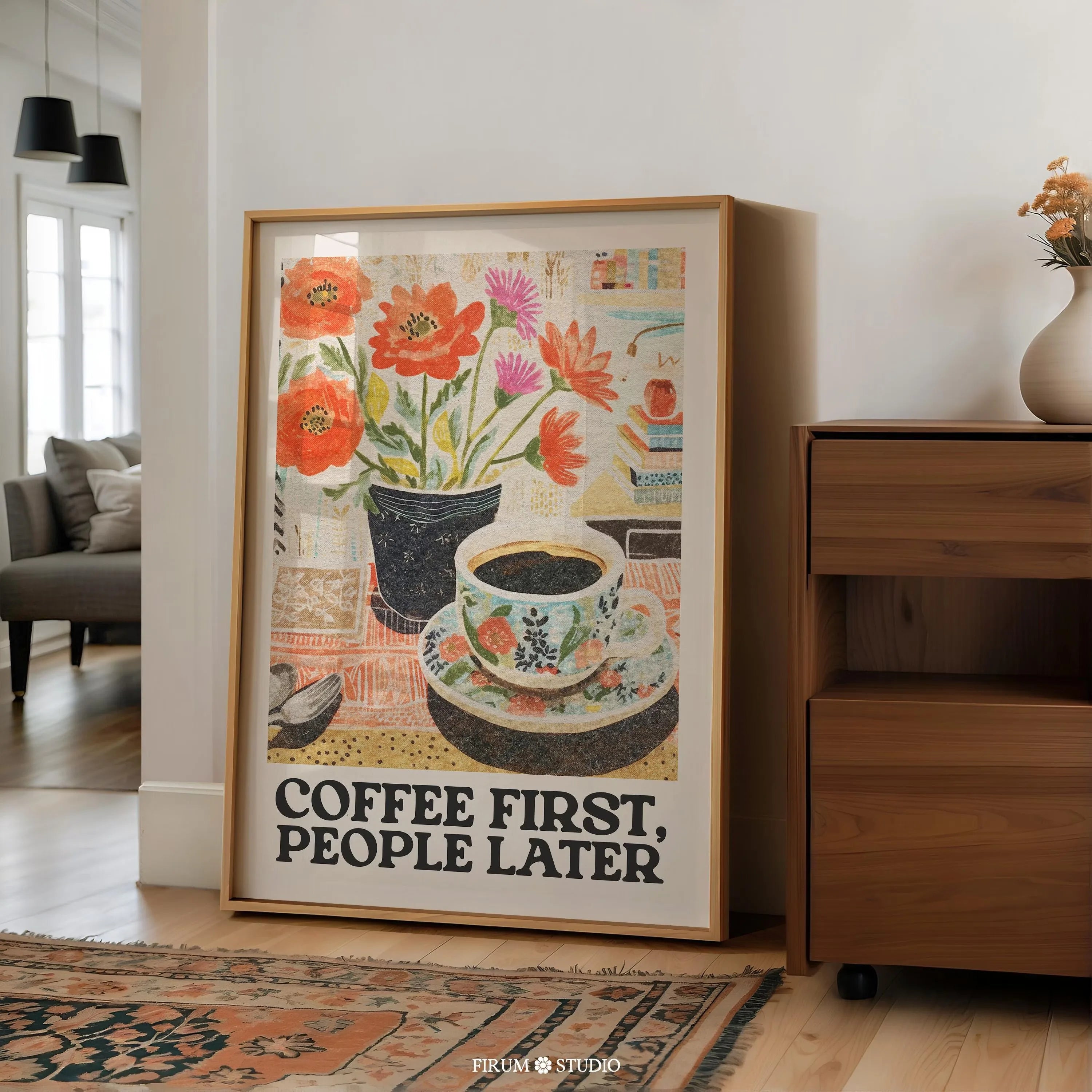 Black Cat & Dog Canvas Wall Art | Mid-Century Home Decor Gift | HotTrendyPicks