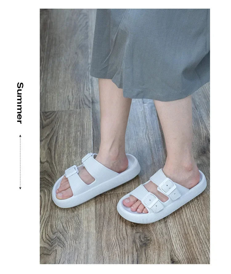 New Women's Slippers Thick Bottom Anti-Slip Home Outdoor Sandals Comfortable EVA Material Pure Color Slippers