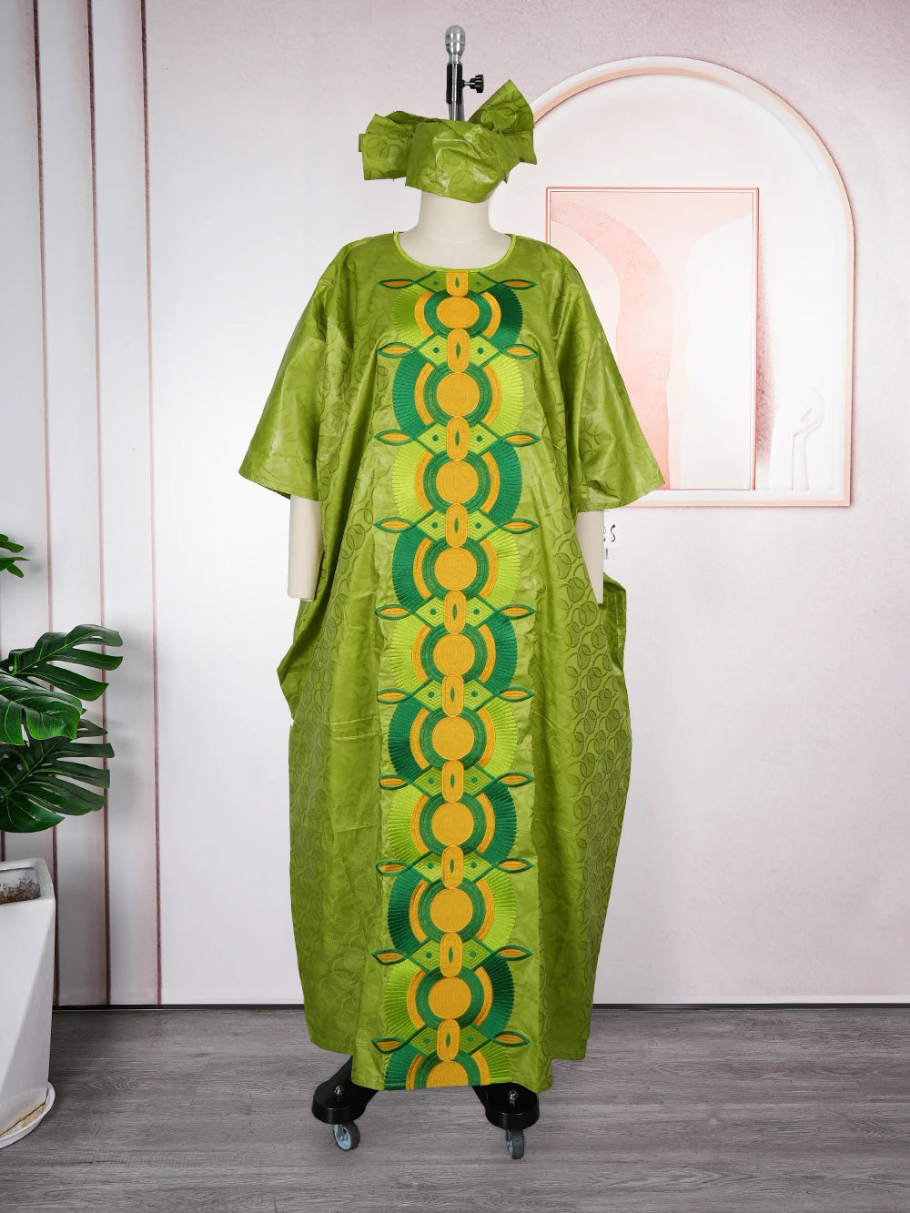 Plus Size Luxury Boubou Gown | Bazin Riche Embroidery African Wedding Dress | Women