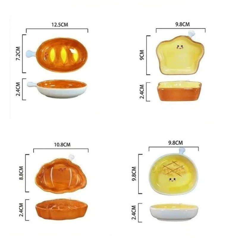Bread Shaped Ceramic Dipping Dish | Cute Sauce Plates & Tableware | HotTrendyPicks