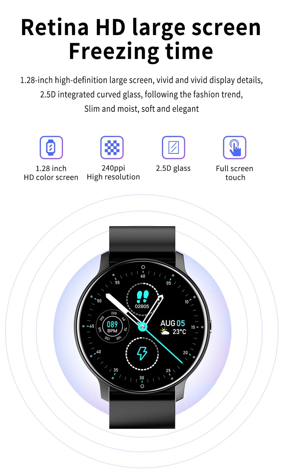 2026 New Ultra-Slim Smart Watch Men 100+ Sports Modes Heart Rate Monitoring AI Voice Assistant Bluetooth Call Smartwatches