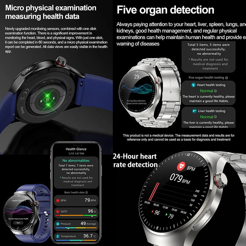 Nursing Grade Health Smartwatch | ECG+PPG Blood Lipid Uric Acid Body Temp