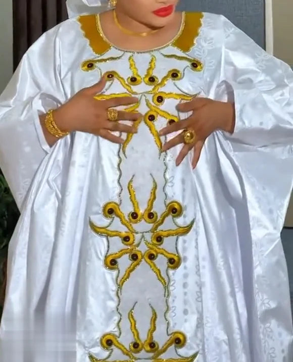 Traditional Embroidery African Dress | Church & Wedding Women's Outfit