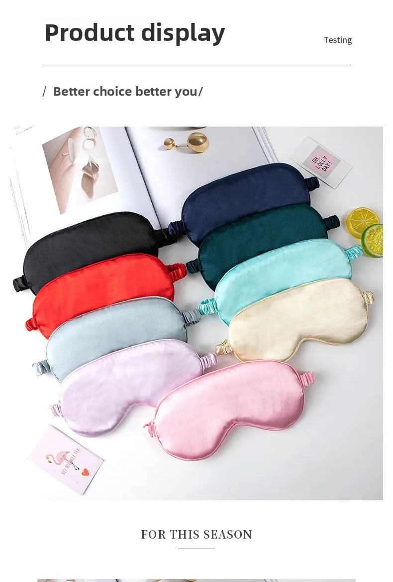 Silk Sleep Aviation Eye Mask Sleep Blackout Double-sided Mulberry Silk Eye Mask Ice Compress Ice Silk Eye Mask