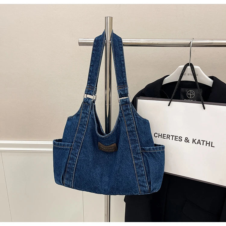 Fashion Luxury Women's Shoulder Bag Denim Fabric High Quality Women's Handbags Large Capacity Multi Functional Women‘s Tote Bag