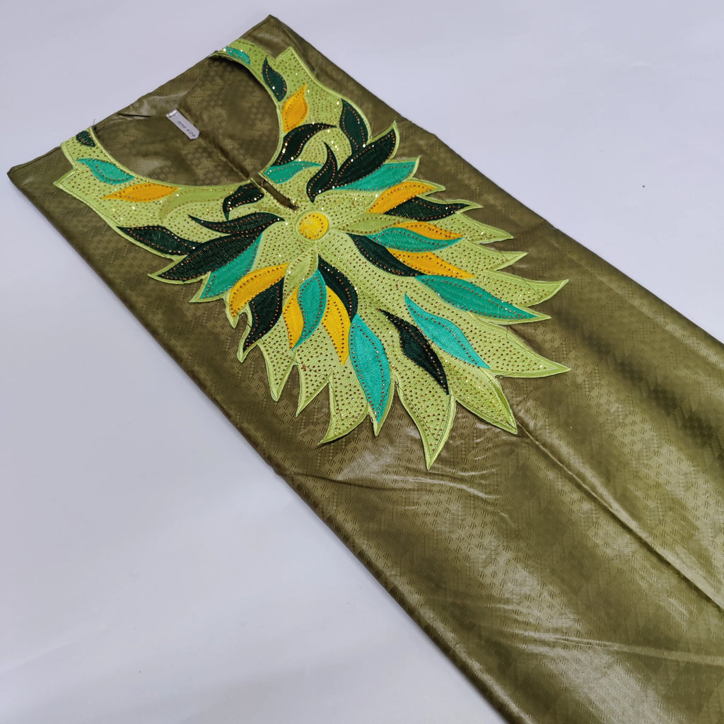 African Women's Bazin Riche Boubou Dress | Dashiki Wedding Gown Robe | 11 Colours