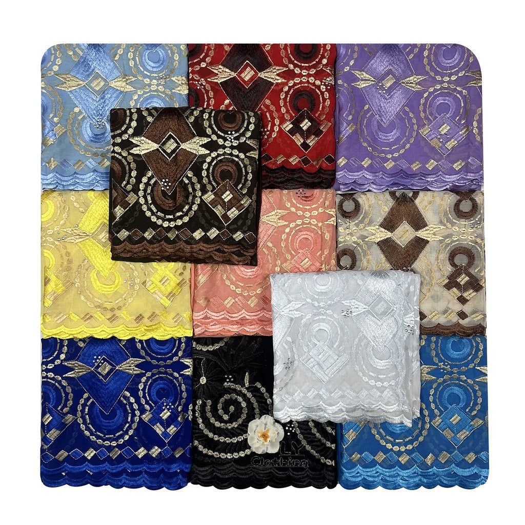 Embroidered Sequin Hijab Shawl - Premium Cotton Pashmina