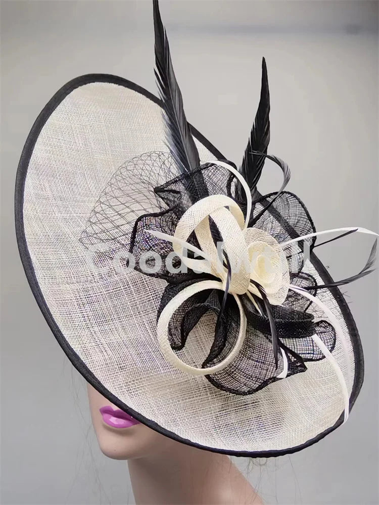 Wedding Pillbox Fascinator Hat Fashion Flower Headwear Women Formal Dress Party Royal Ascot Hair Accessories Feather Chapeau