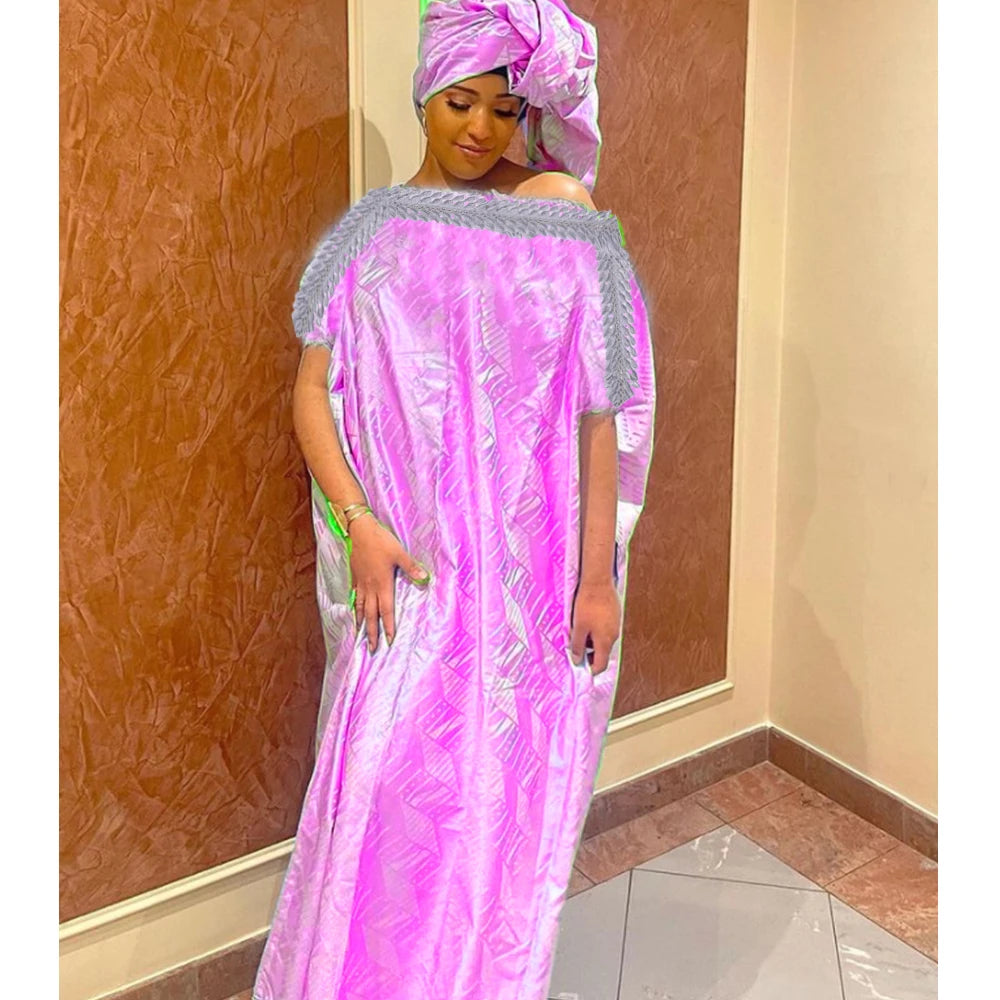 African Bazin Riche Embroidery Wedding Dress | Ankara Dashiki Bridal Robe | Women