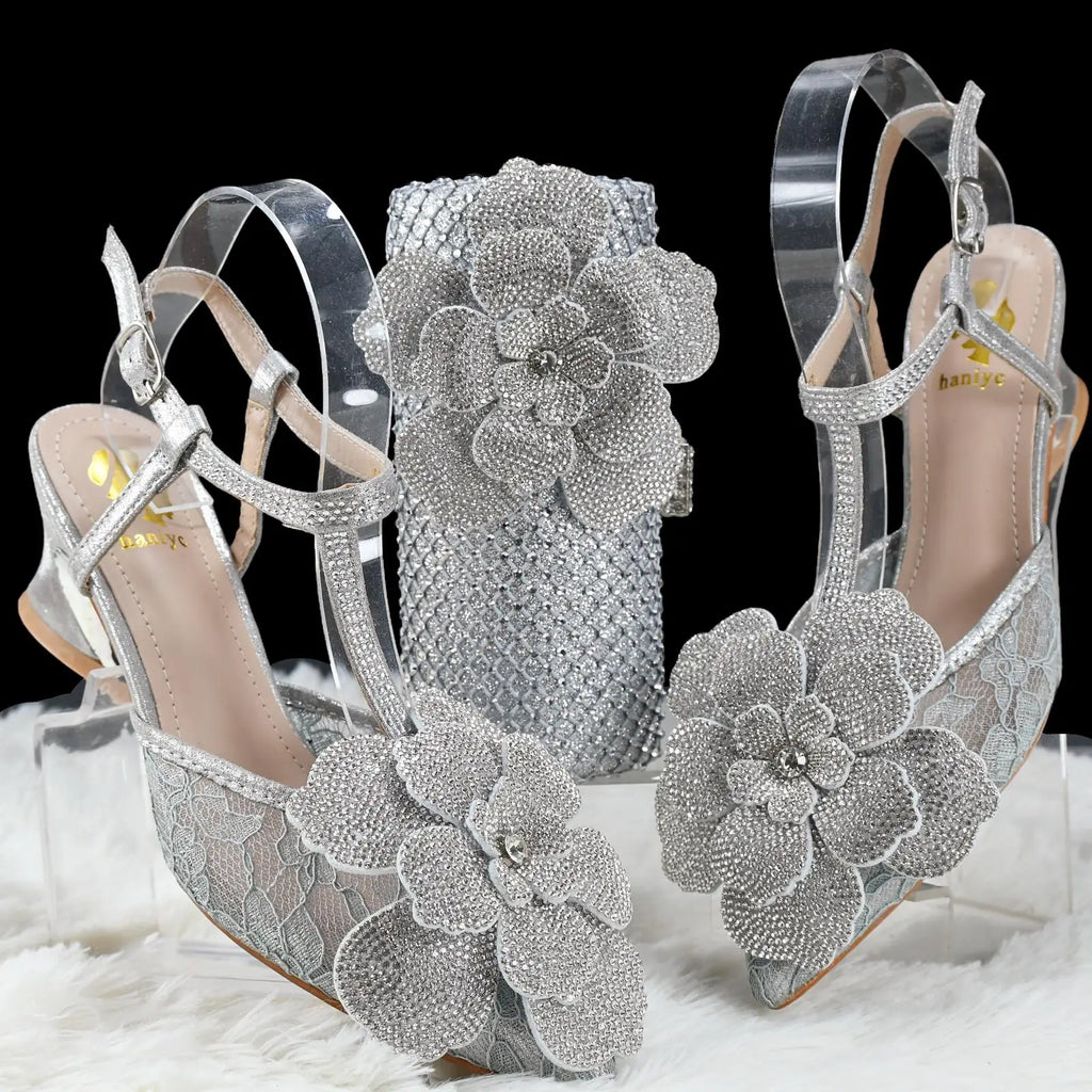 African Wedding fashion Shoes with Matching Bags For Women