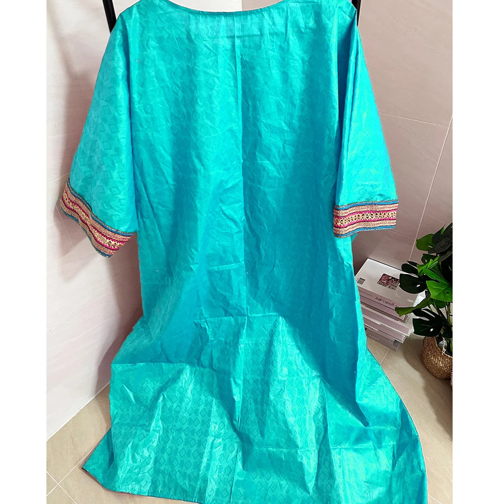 Unique African Traditional Brocade Basin Dashiki With Lace Trim Ribbon Wedding Dress Origianl Nigeria Bazin Rich Boubou Robe