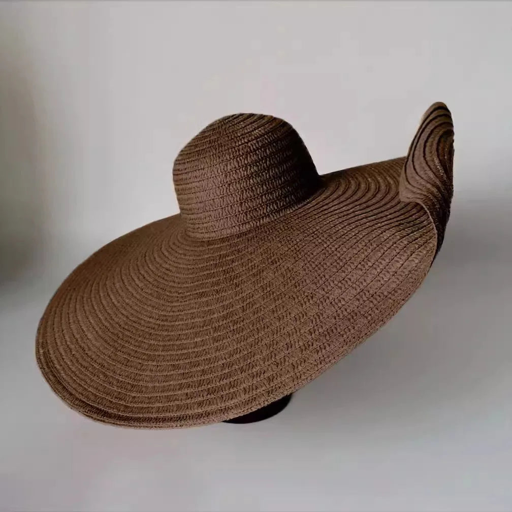 Oversized Beach Straw Hats for Women Floppy Extra Large Sun Visor Hat Wide Brim Summer Roll Up Big Beach Hat Women Foldable