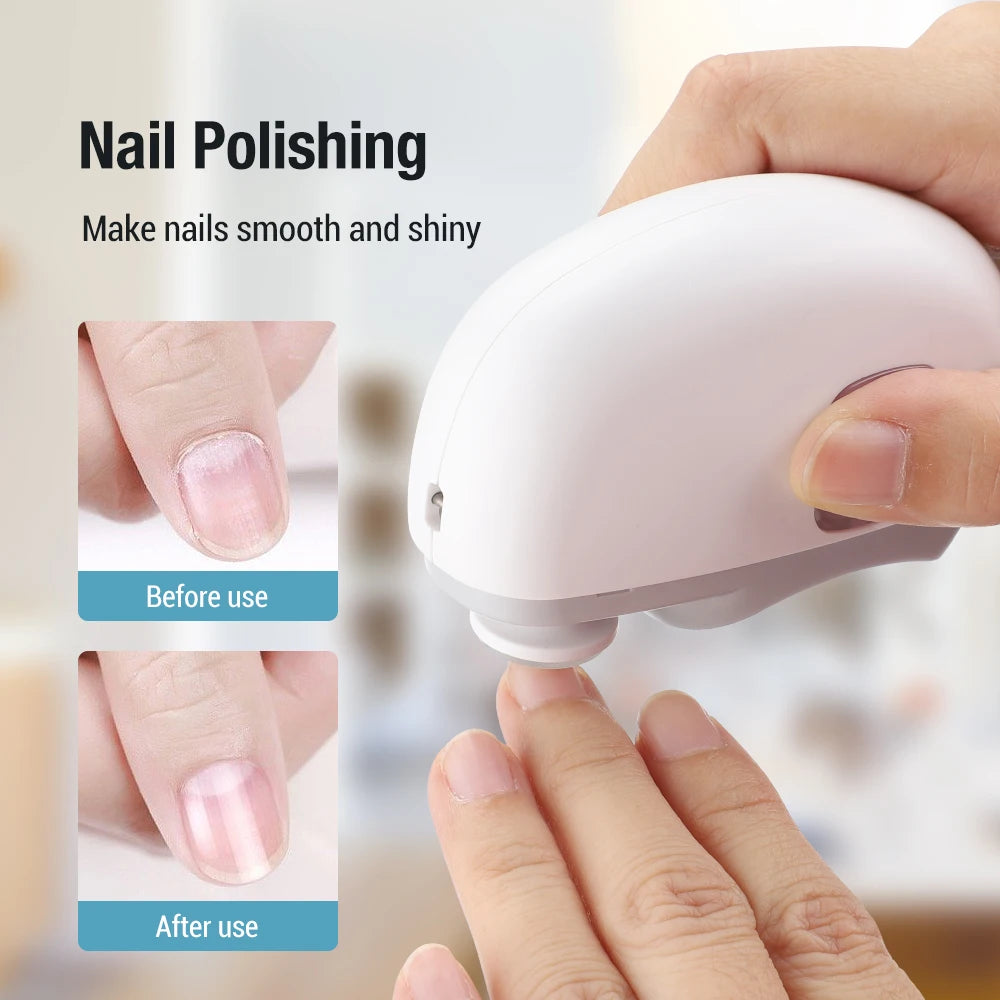 Automatic Electric Nail Clipper, 2 in 1 Auto Fingernail Cutter & Polishing Grinder for Baby Senior Adults, 2-Speed Nail Trimmer