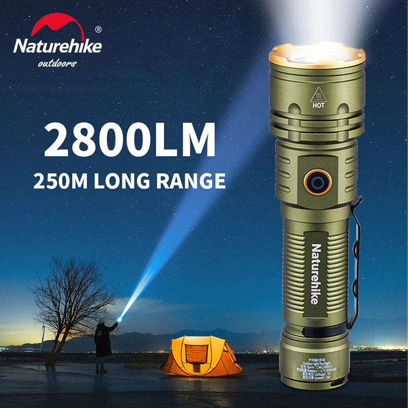 High Power Camping Torch 2800lm | USB-C Waterproof Flashlight 250M | HotTrendyPicks