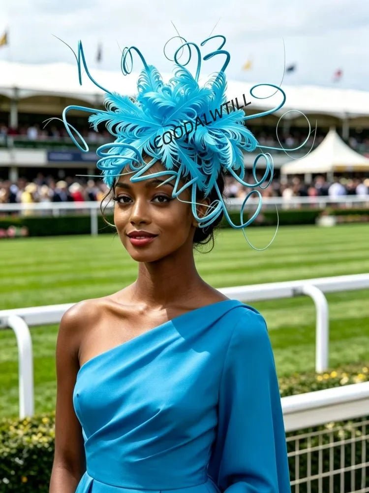 Elegant Fascinator Decorated With Soft Feather Women Race Day Headwear Formal Cocktail Party And Photoshoot Hair Accessories