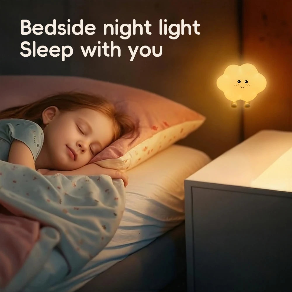 Novelty LED Star Cloud Silicone Night Light Nursery Sleeping Wall Lamp Rechargable Beside Lamp For Baby Bedroom Decor