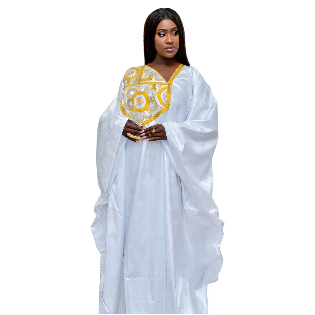 African Attire For Women Bazin Riche Embroidery Plus Size Elegant Party Church