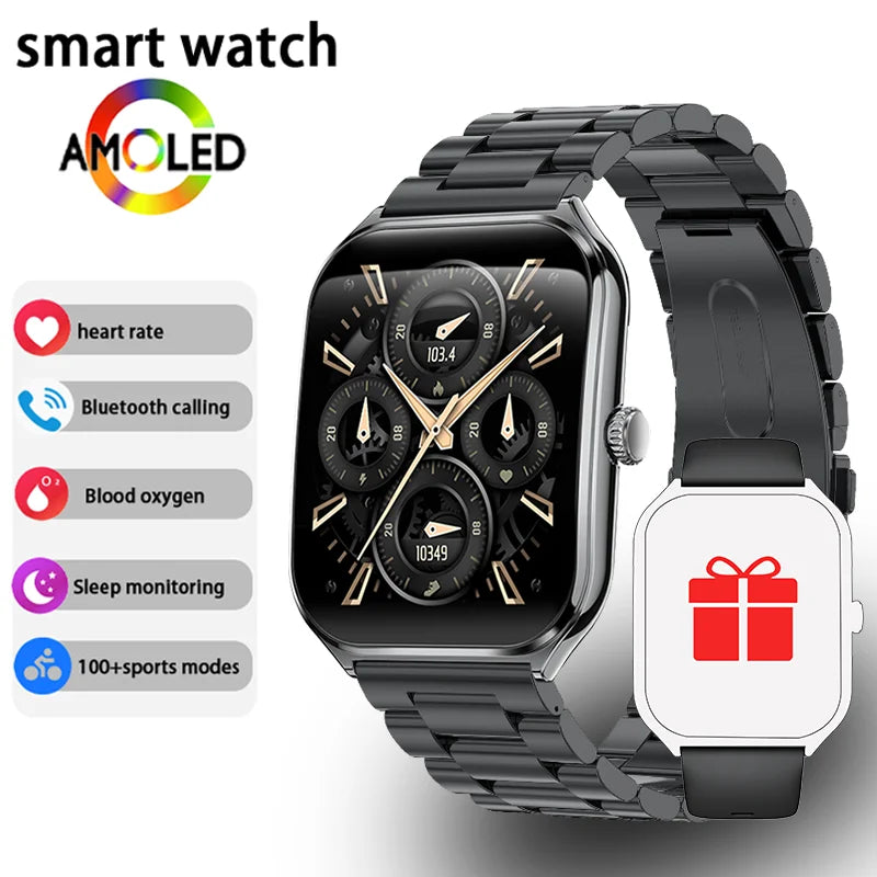 New Ultra Thin Smart Watch men 1.96" AMOLED 360*360 HD Pixel Display Always Show Time Bluetooth Call Reminder Smartwatch Ladies