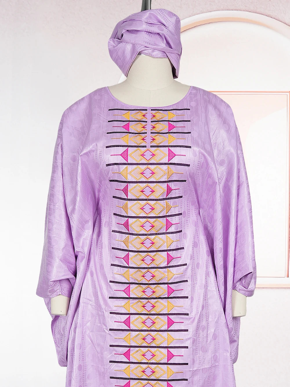 African Women's Kaftan Dress Embroidery Bazin Riche Wedding Party Plus Size Muslim Gown Dress