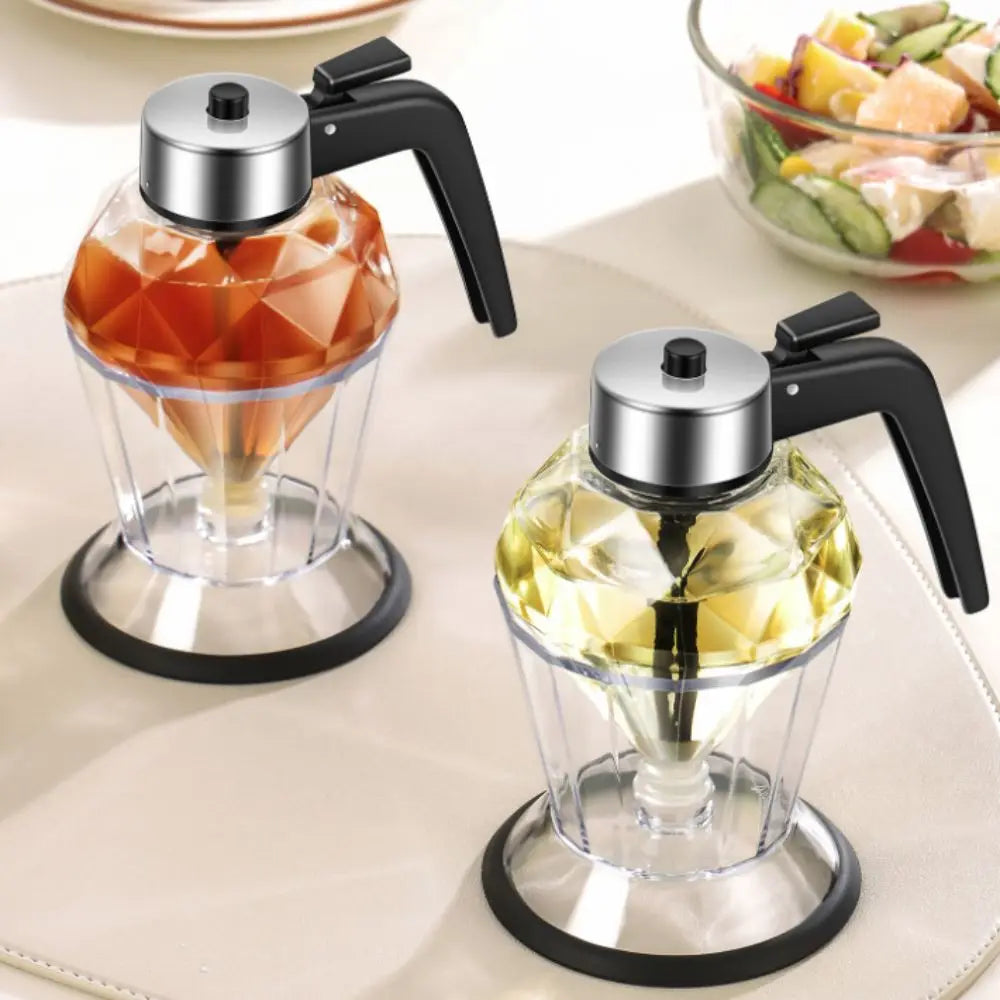 Diamond Glass Honey Dispenser 200ml | Oil, Vinegar & Sauce Dripper with Stand | HotTrendyPicks