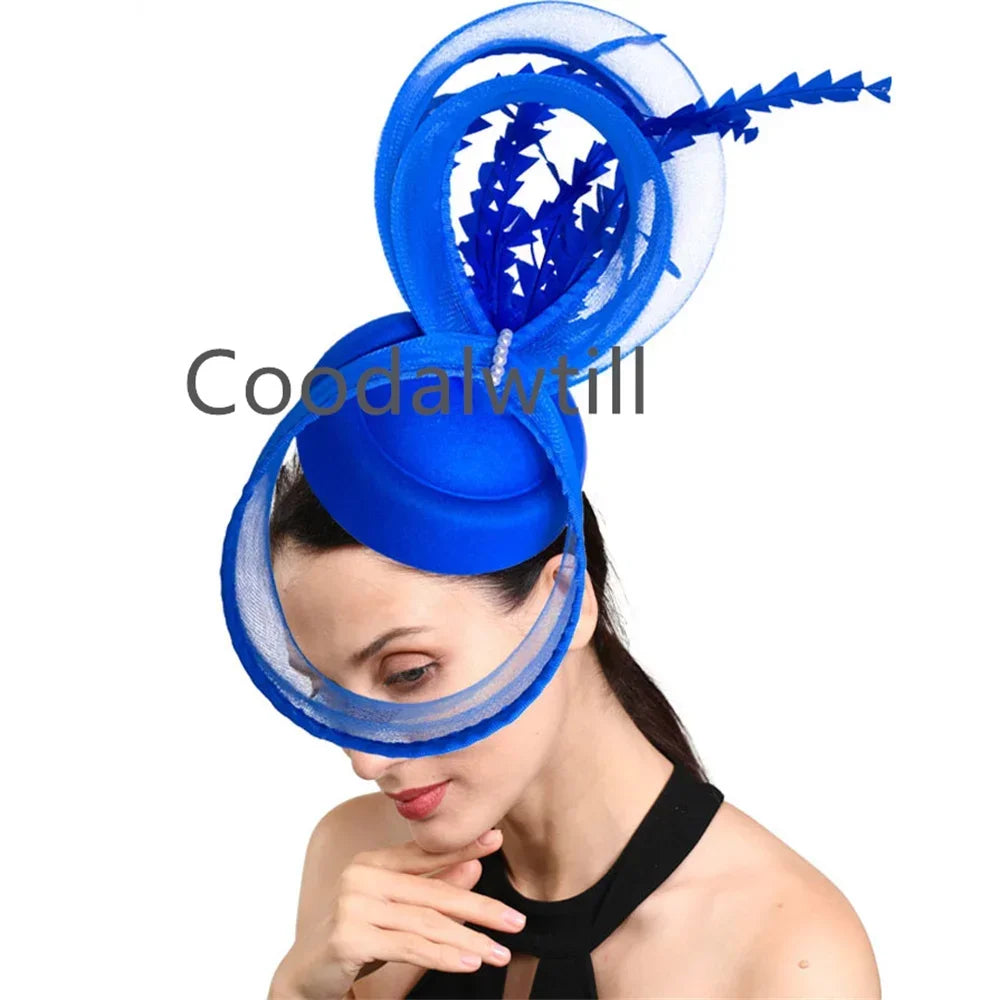 Women Vintage Pillbox Cap Headband Elegant Cocktail Kentucky Headpiece Fascinators