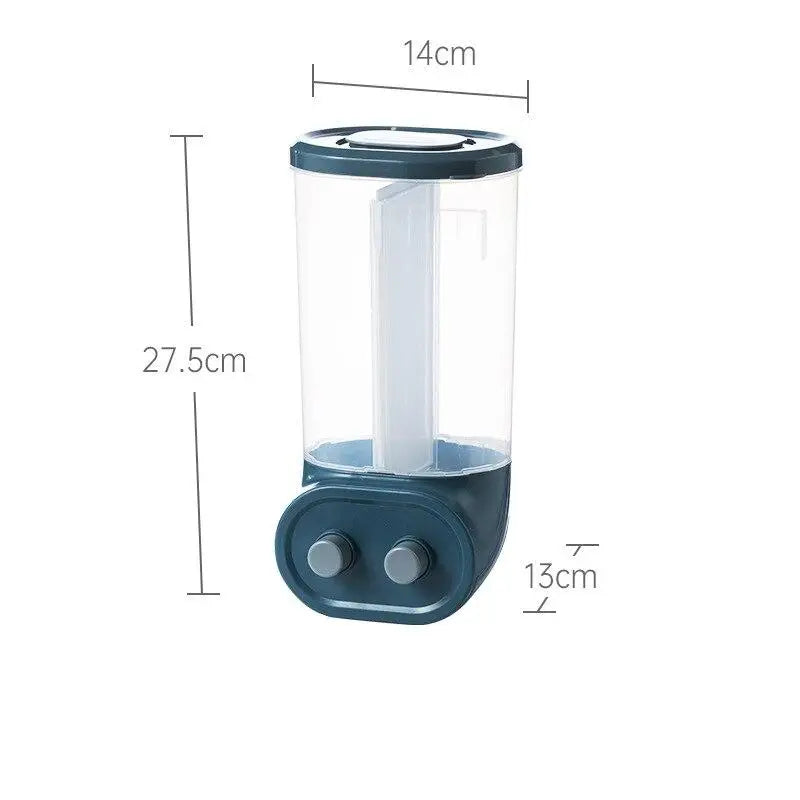 Grids Food Grains Storage Box Tank Sealed Moisture Proof Rice Buckets Wall Mounted Kitchen Bulk Classified Container