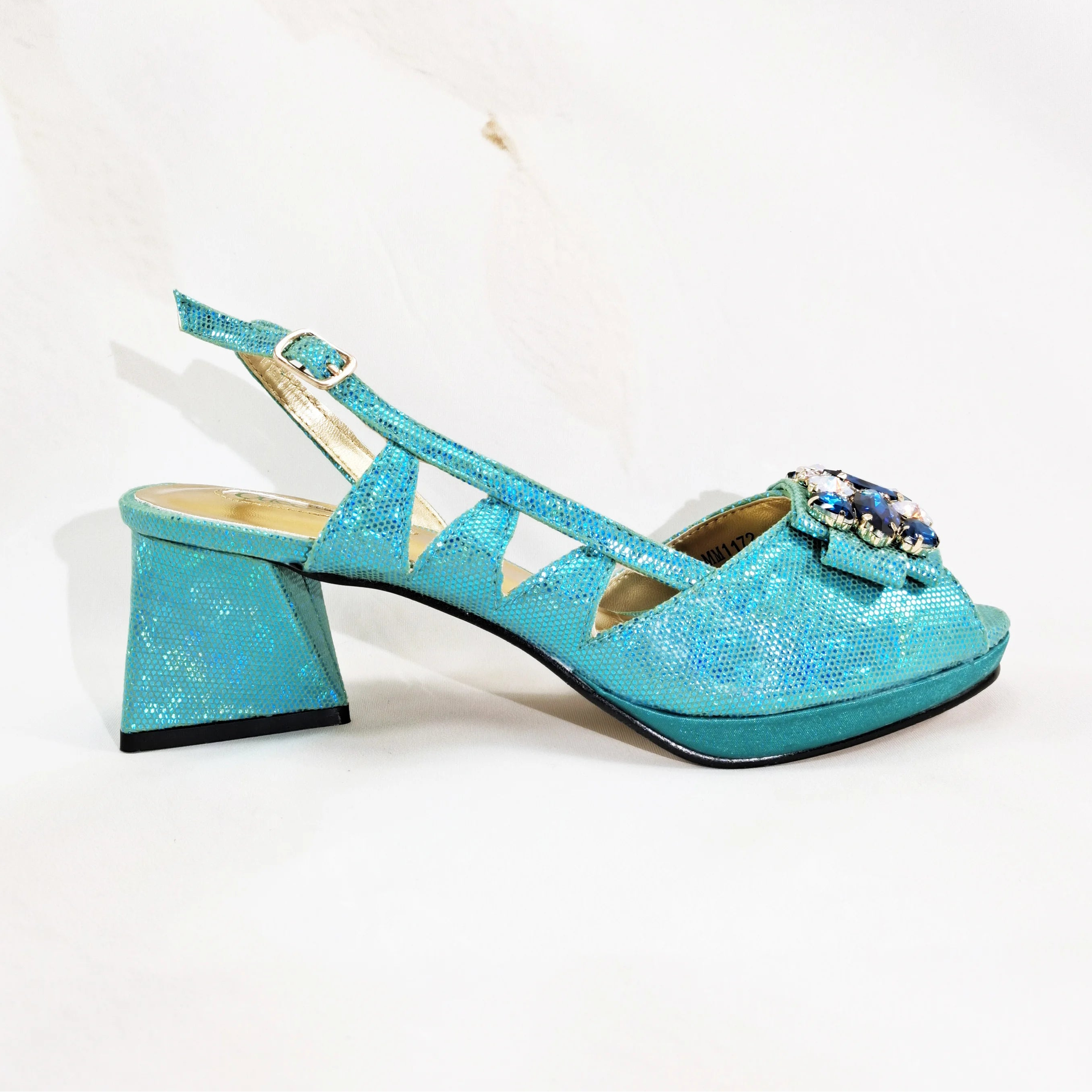 New-Season Peep Toe Ladies Elegant Coral Color Diamond-Embellished High Heels Italian-Designed Shoe and Handbag Set