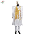 Family Matching African Wedding Outfits For Husband and Wife Bazin Riche Robes Custom Couple Dashiki Set Boy Kid white Dress