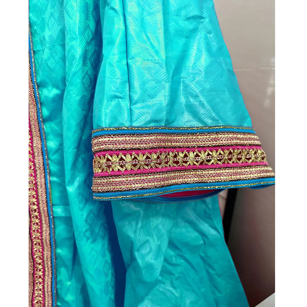 Unique African Traditional Brocade Basin Dashiki With Lace Trim Ribbon Wedding Dress Origianl Nigeria Bazin Rich Boubou Robe