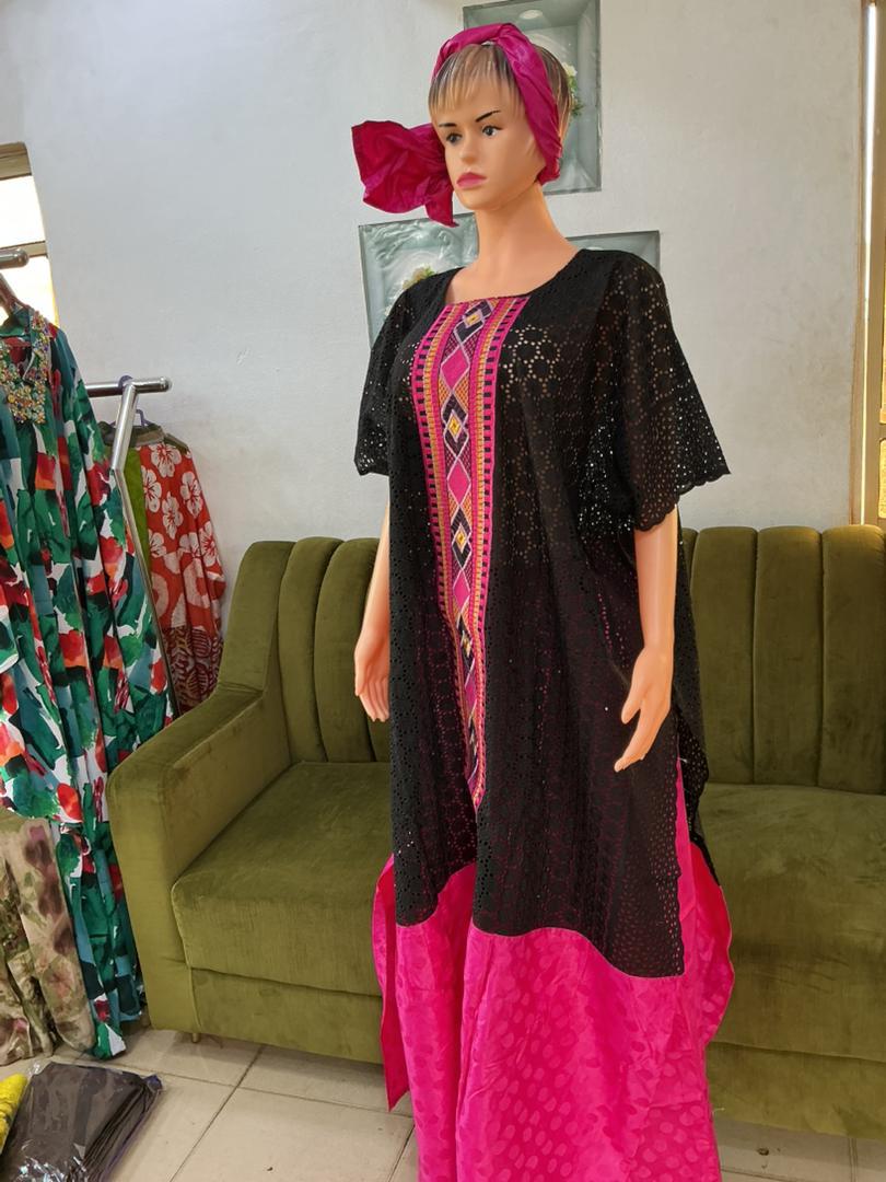 Bazin Riche Bubu Set: African Print Top, Skirt, Scarf for Wedding Party