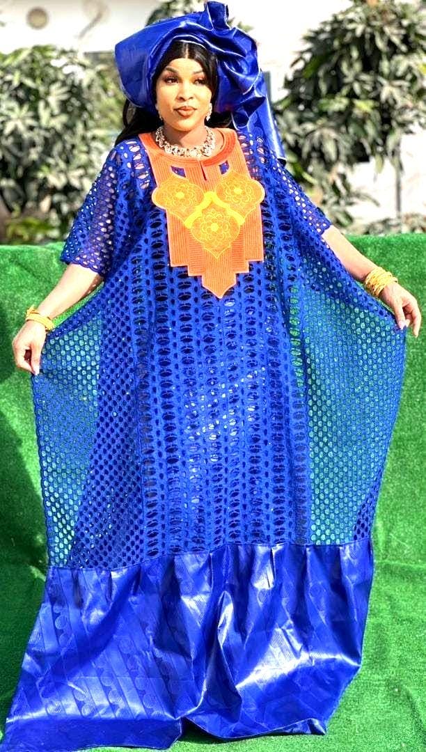 Bazin Riche Lace Mix Print Top, Rapper Set, Scarf for Wedding Party