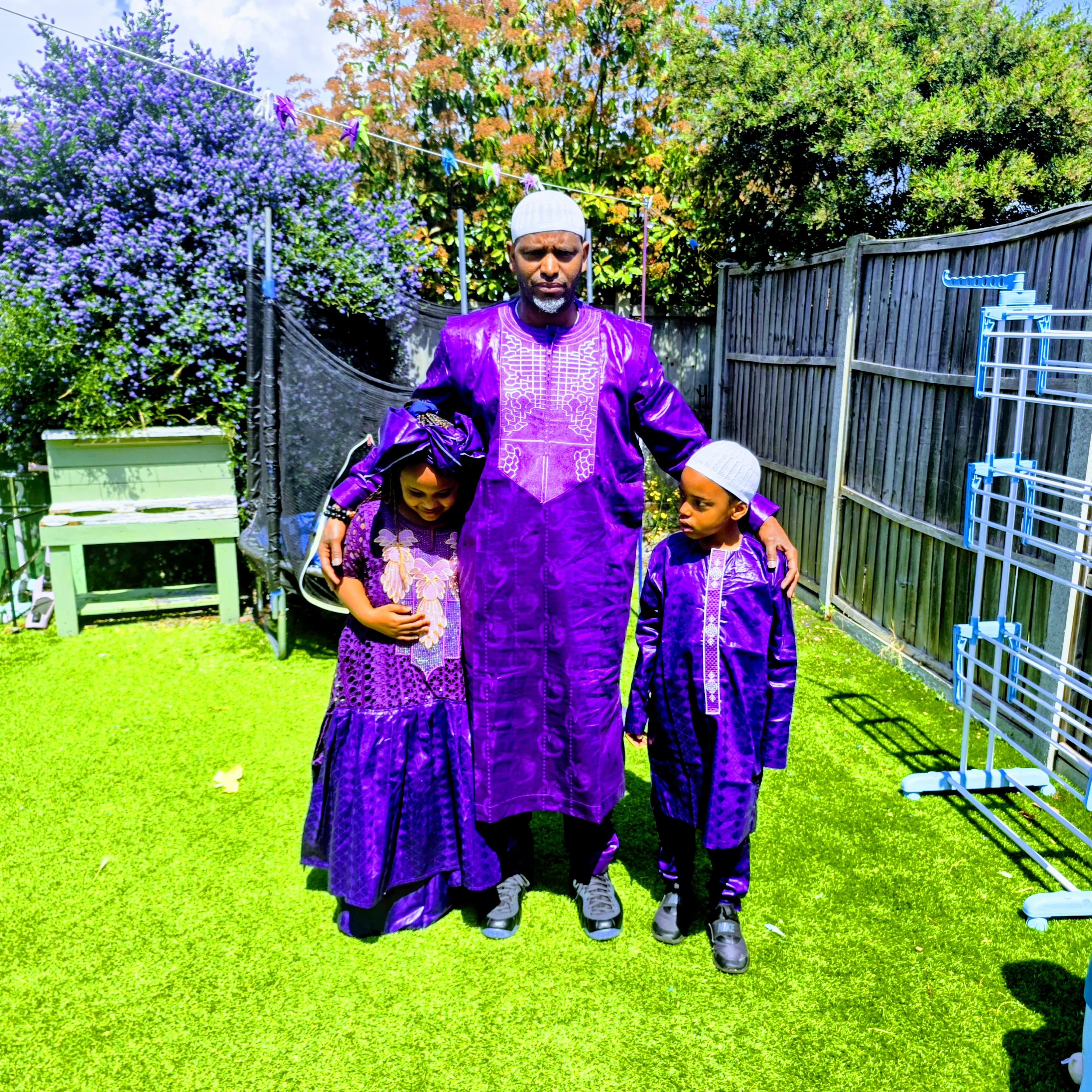 Family Traditional African|Gatzner Bazin Riche Set Embroidery Dresses|Dad, Mum And Kids