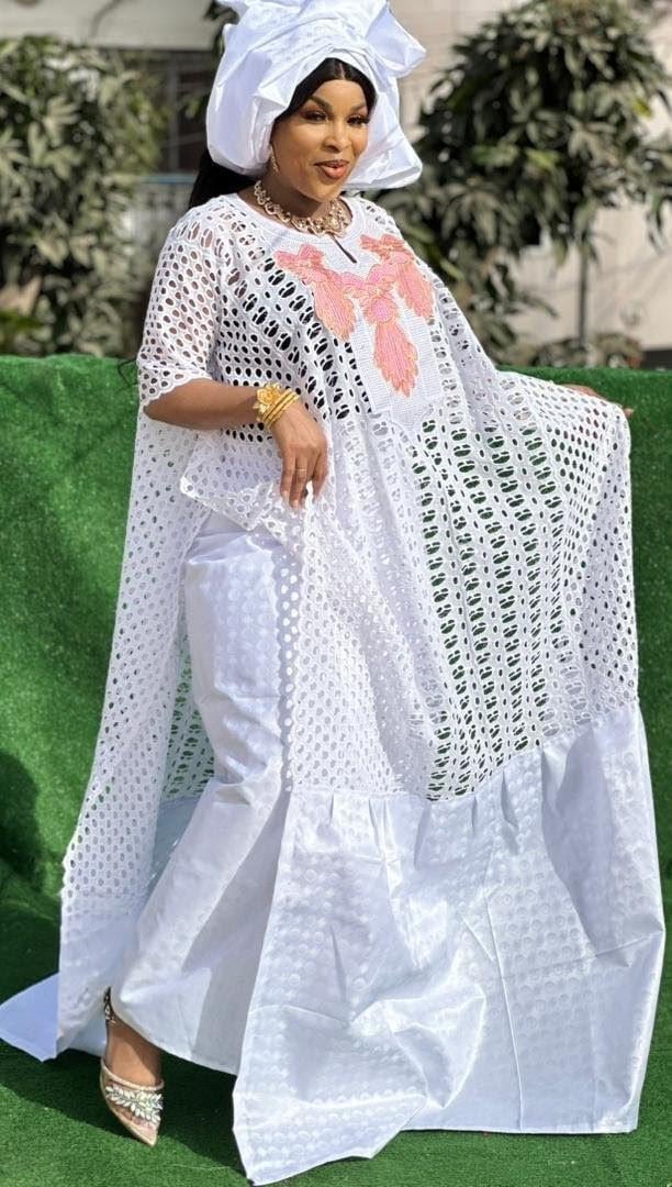Bazin Riche Bubu Set: African Print Top, Skirt, Scarf for Wedding Party