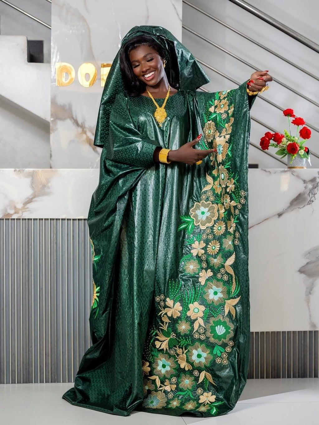 Traditional African Gatzner Bazin Riche|Women's Abaya|Embroidery Elegant Bubu |Dress|Party And Weddings