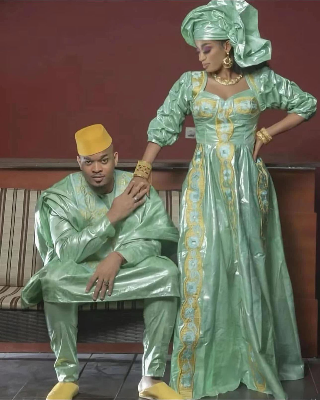 Family Traditional African|Gatzner Bazin Riche Set Embroidery Dresses|Dad, Mum And Kids