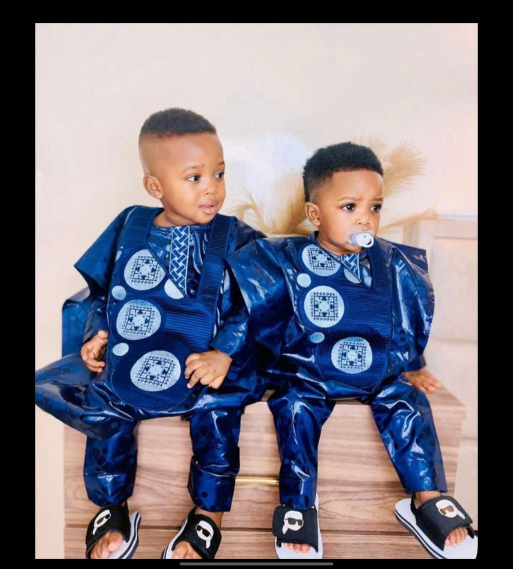 Family Traditional African|Gatzner Bazin Riche Set Embroidery Dresses|Dad, Mum And Kids
