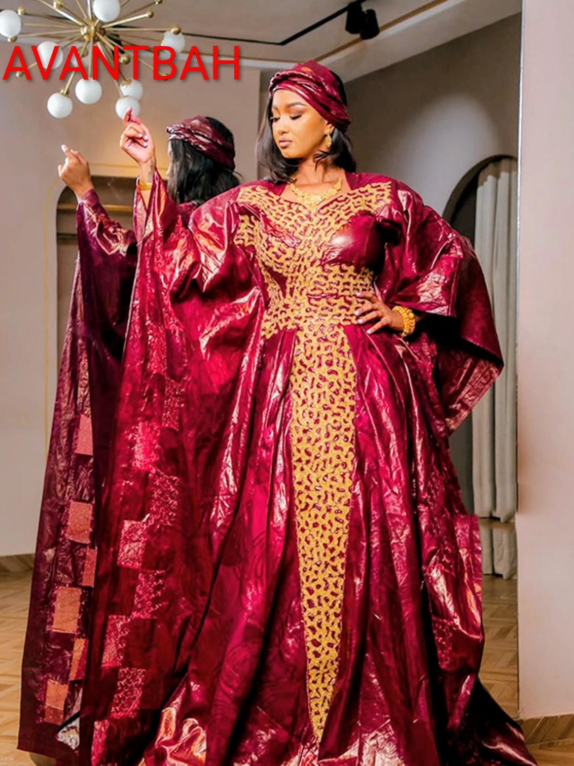 African Gatzner Bazin Riche|Women's Abaya|Embroidery Elegant Bubu |Dress|Party And Weddings