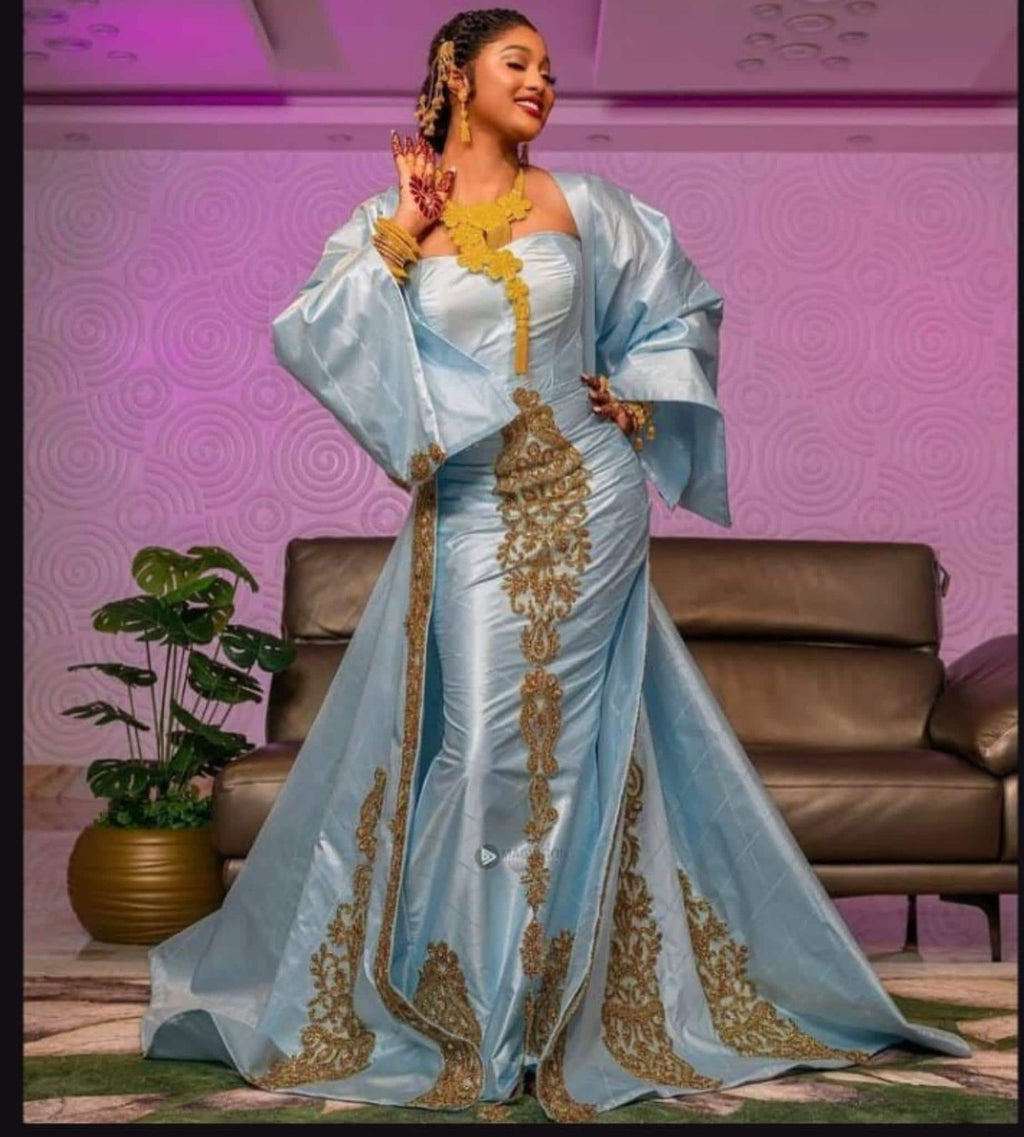 Grand African Gatzner Bazin Riche|Women's Abaya|Embroidery Elegant Bubu |Dress|Party And Weddings