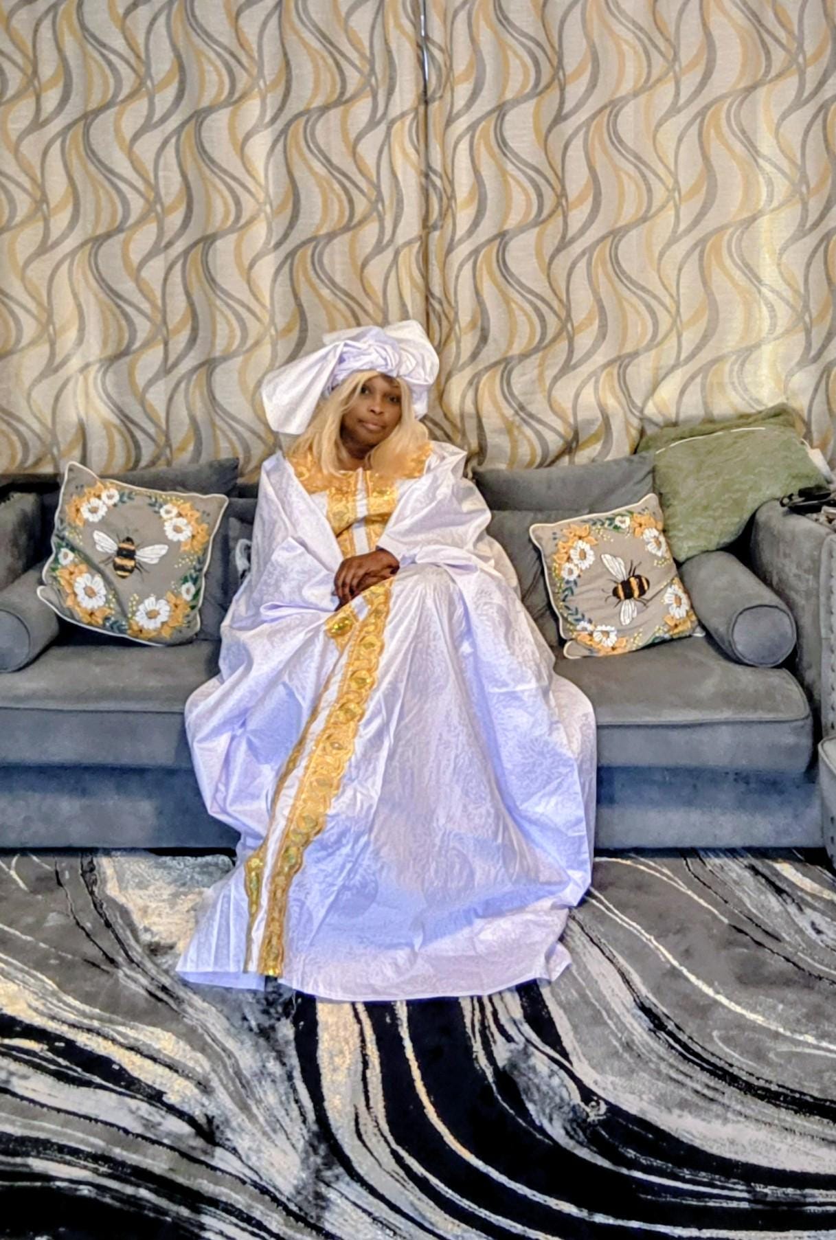 African Gatzner Bazin Riche Clothing|Women's Abaya|Embroidery Elegant Bubu |Dress|Party And Wedding