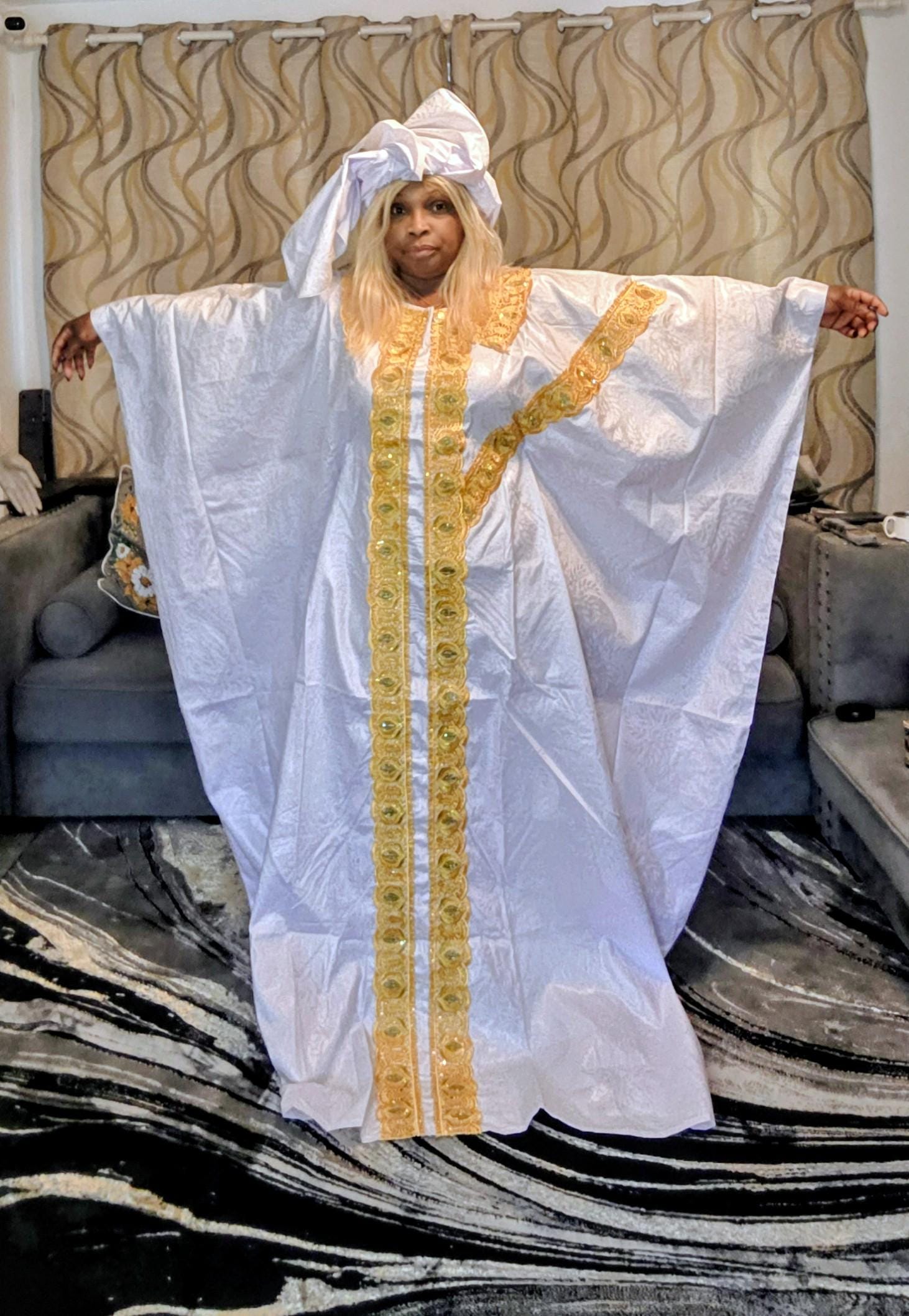 African Gatzner Bazin Riche Clothing|Women's Abaya|Embroidery Elegant Bubu |Dress|Party And Wedding
